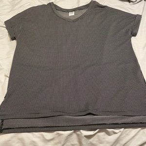 Black with white polka dot athletic shirt